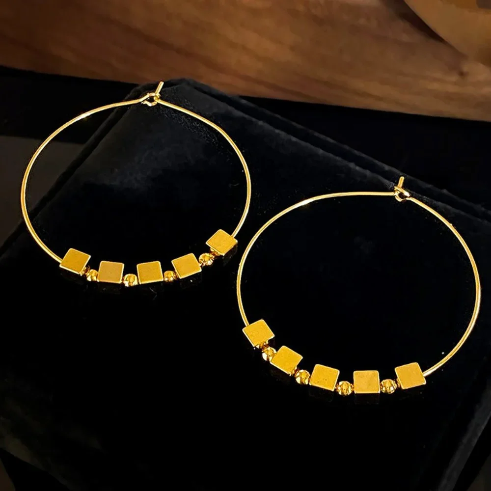 S925 Simple Circle Earrings Gold and Silver - Picture 6 of 13